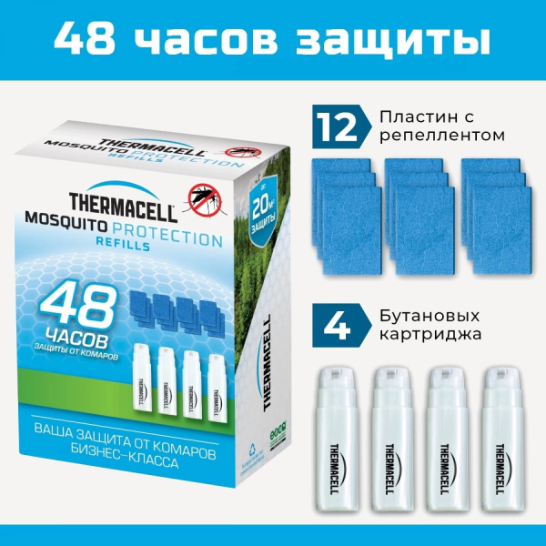Набор рефиллов Thermacell MR 400-12 (4 газовых картриджа + 12 пластин)